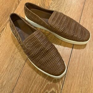 EUC Vince Woven Leather Platform Loafers